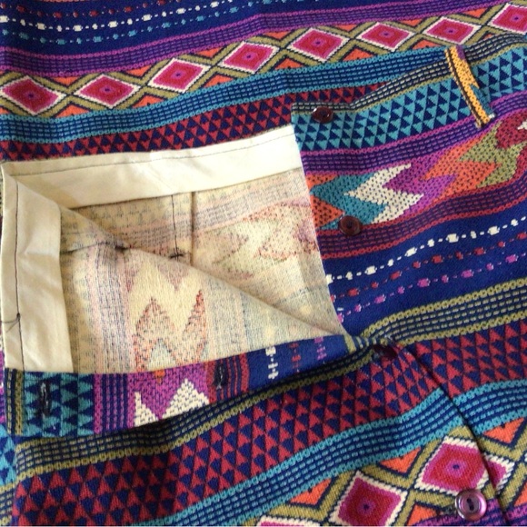 1970S COLORFUL GEOMETRIC MAXI SKIRT-SMALL/MEDIUM - Picture 4 of 4